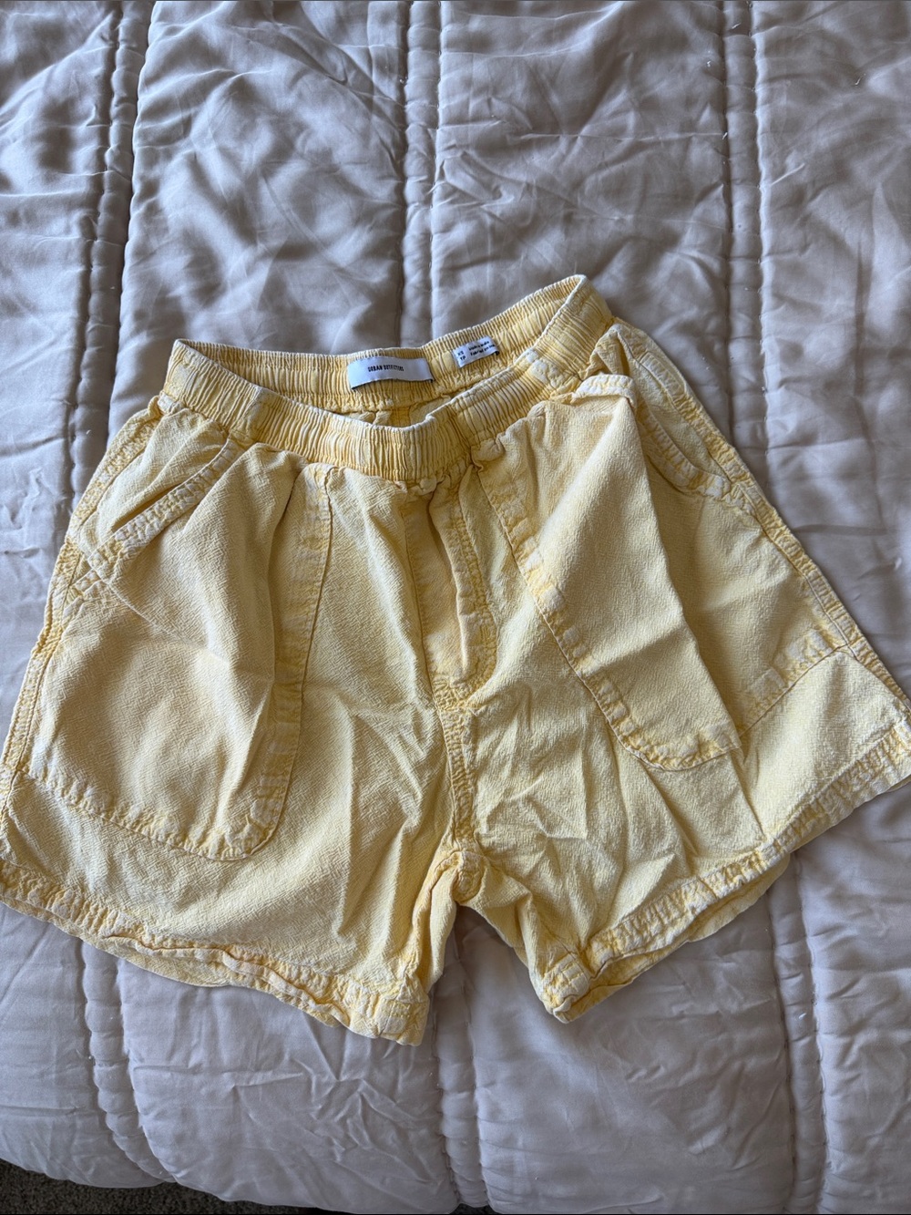 Urban Outfitters Pale Yellow High-Waist Casual Shorts